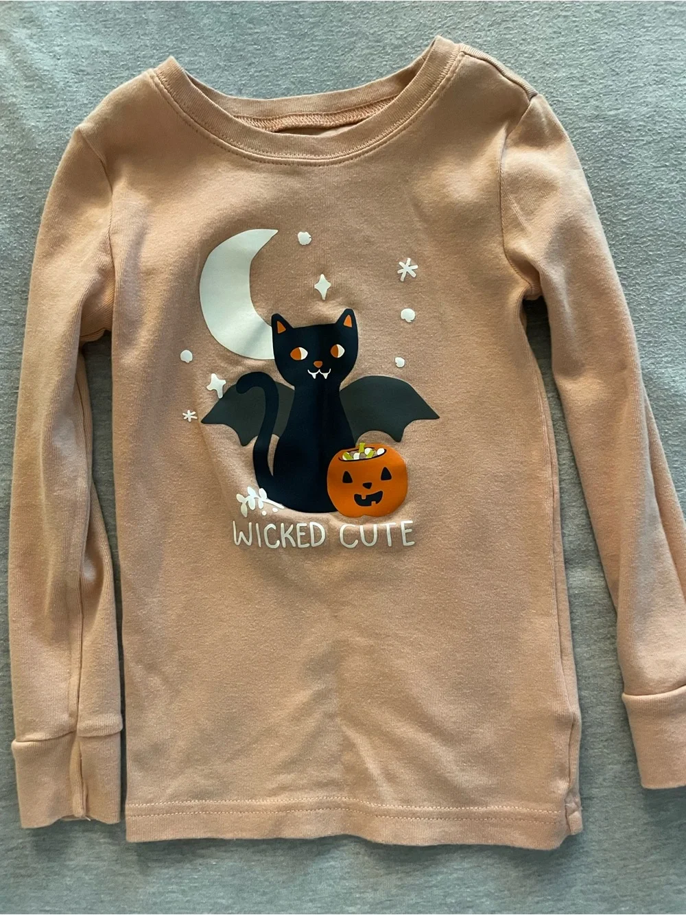 Wicked Cute Peach Long-Sleeve Kids PJs